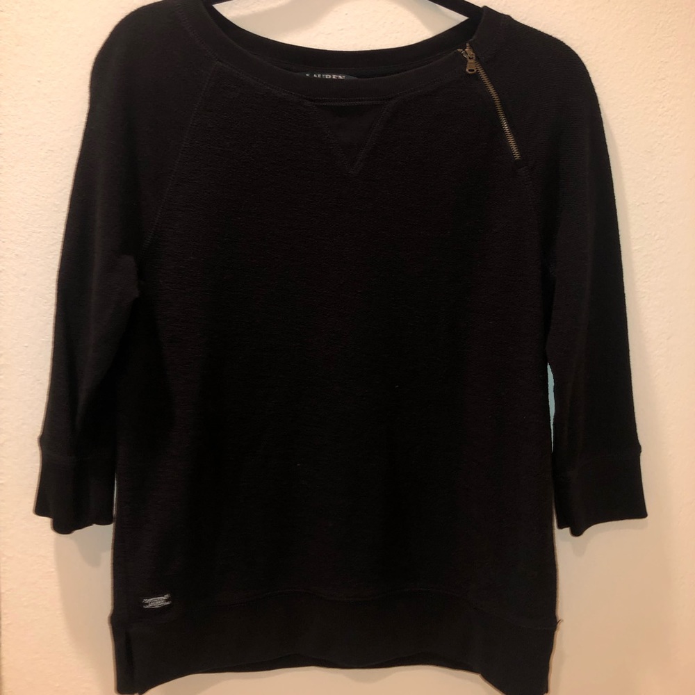 NWOT LAUREN RL BLACK SWEATER